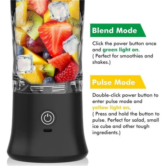 Portable Blender Cordless, Personal Blender w/ 6 Blades, 20 Oz USB Rechargeable - Picture 3 of 6